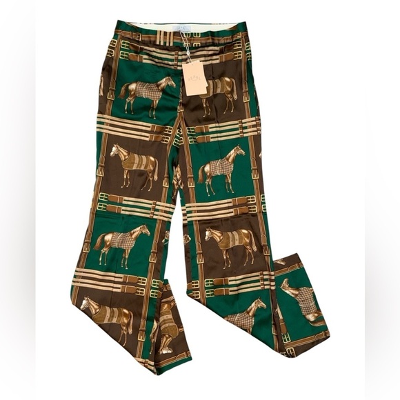 Pearl by Lela Rose Pants - Pearl by lela rose NWT green equestrian twill wide leg pants women’s size 12